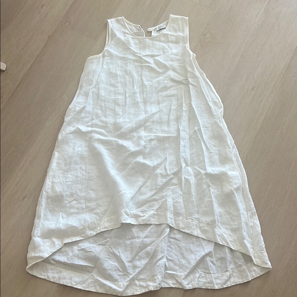 MAGIC LINEN Toscana White Sleeveless Linen Dress